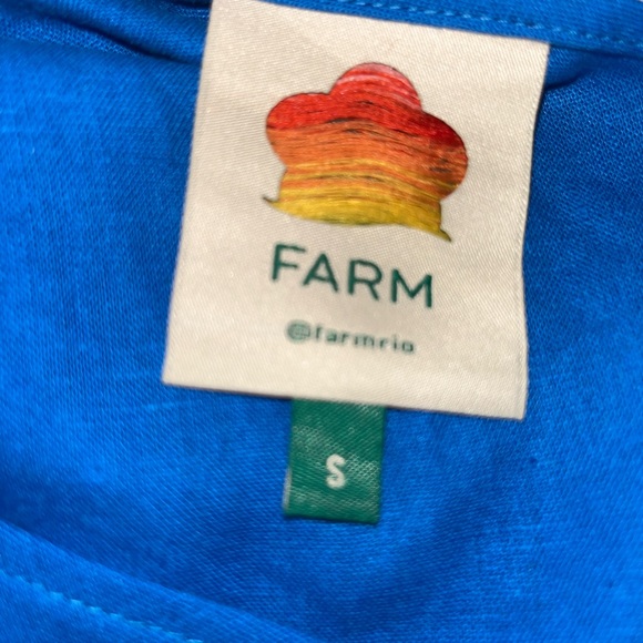 Farm Rio Blue One-Shoulder Crop Top and Macaw Smock Midi Skirt - Picture 4 of 6